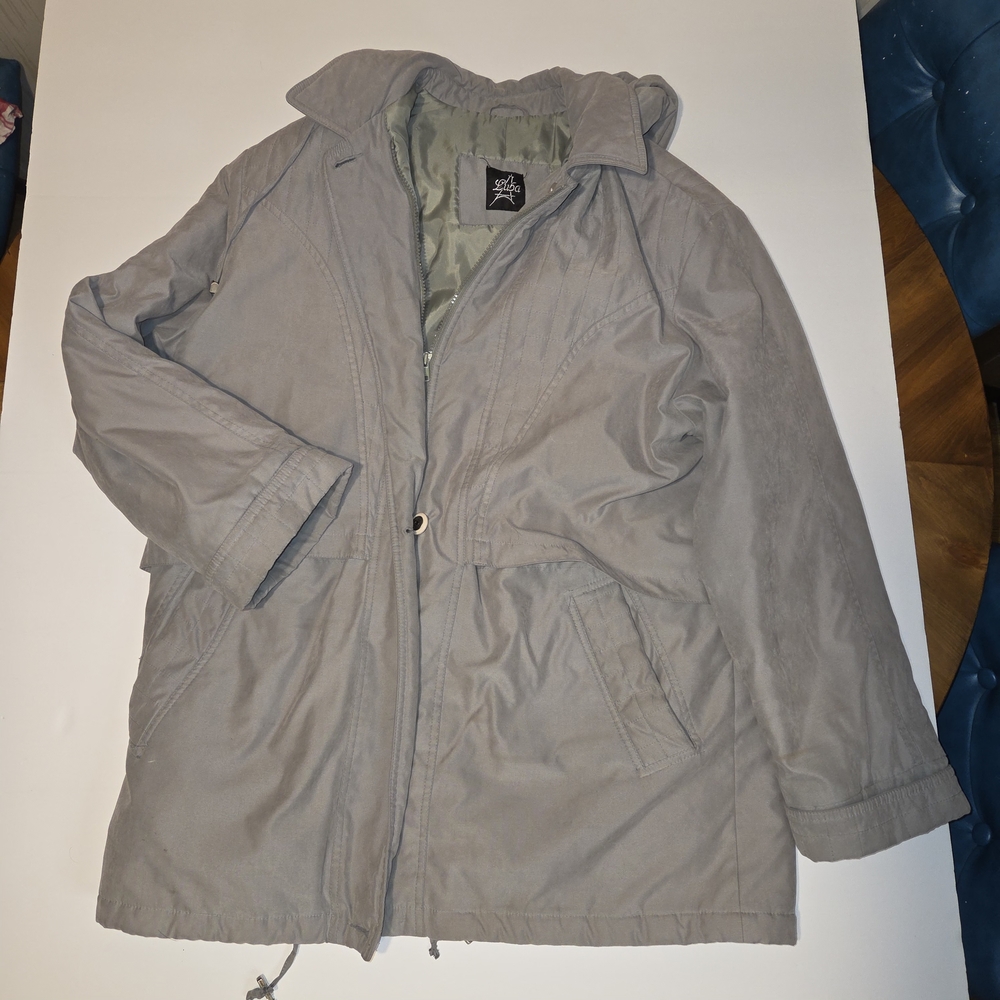 Luba Paris Womens Light Gray Casual Parka Jacket